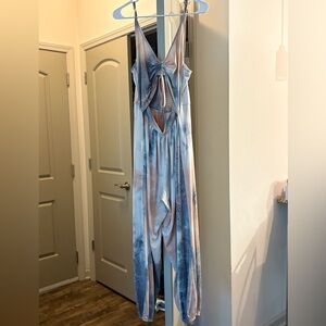 Pink and Grey Tie-Dye Jumpsuit